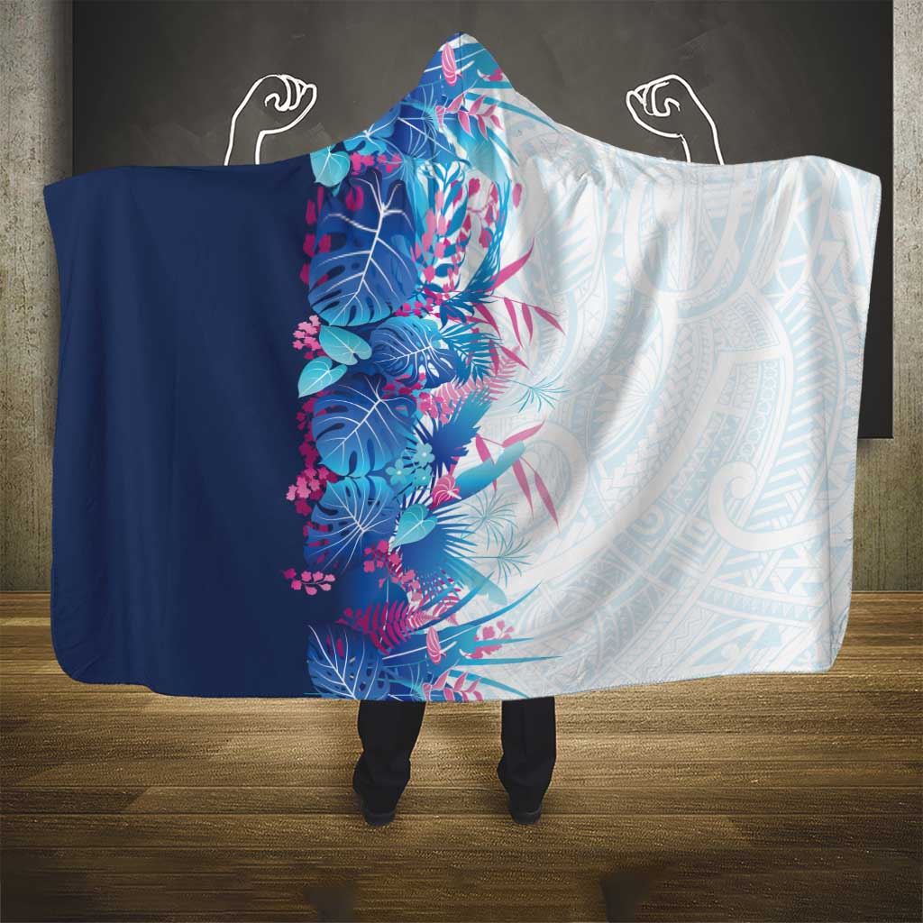 Hawaii Tropical Plant UliUli Hooded Blanket Vibrant Polynesian Pattern