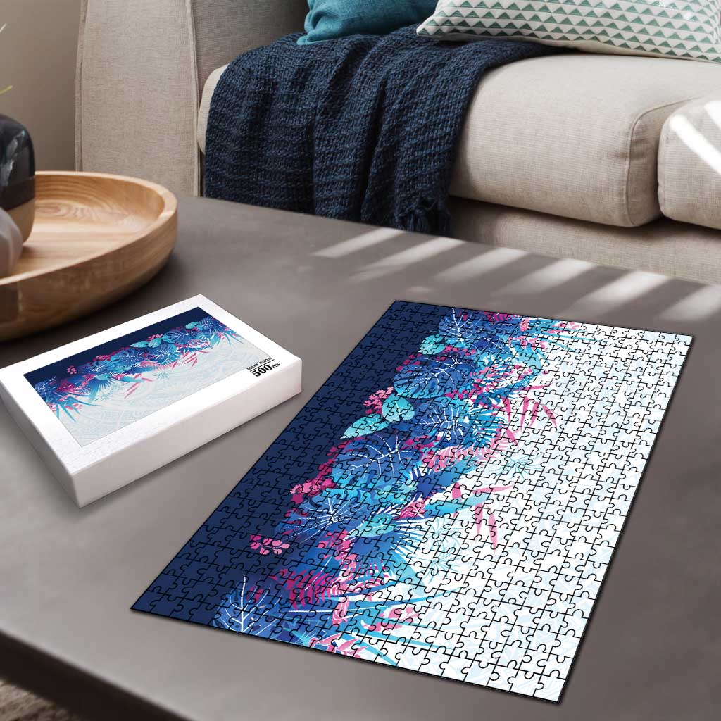 Hawaii Tropical Plant UliUli Puzzle Vibrant Polynesian Pattern