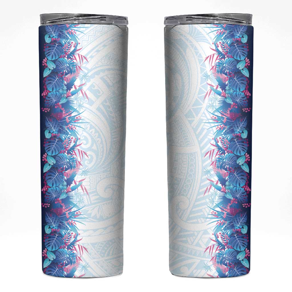 Hawaii Tropical Plant UliUli Skinny Tumbler Vibrant Polynesian Pattern