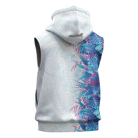 Hawaii Tropical Plant UliUli Sleeveless Hoodie Vibrant Polynesian Pattern