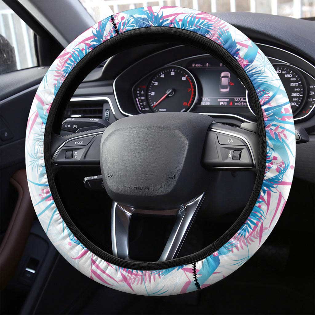 Hawaii Tropical Plant UliUli Steering Wheel Cover Vibrant Polynesian Pattern