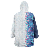 Hawaii Tropical Plant UliUli Wearable Blanket Hoodie Vibrant Polynesian Pattern