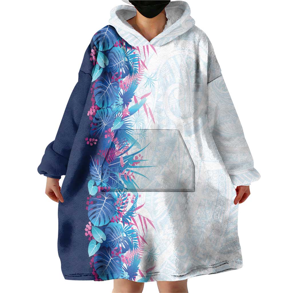 Hawaii Tropical Plant UliUli Wearable Blanket Hoodie Vibrant Polynesian Pattern