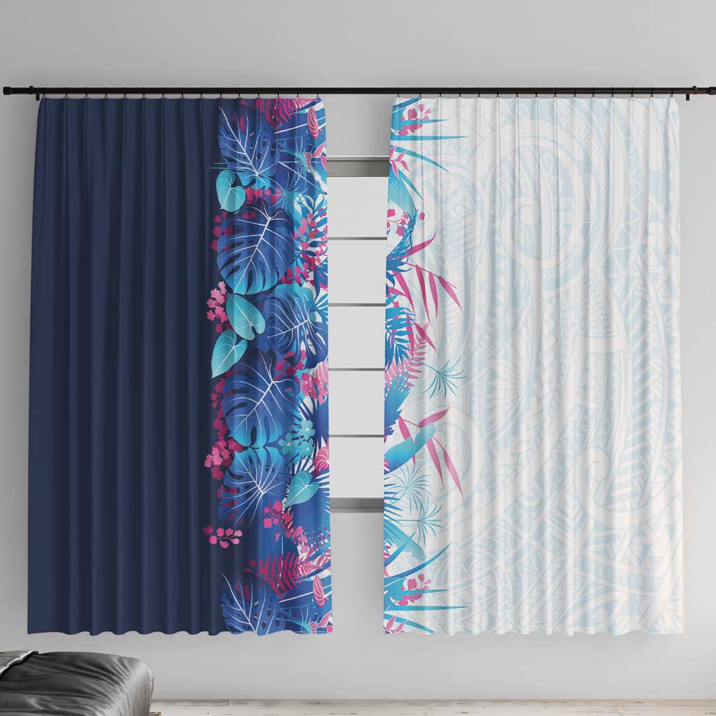 Hawaii Tropical Plant UliUli Window Curtain Vibrant Polynesian Pattern