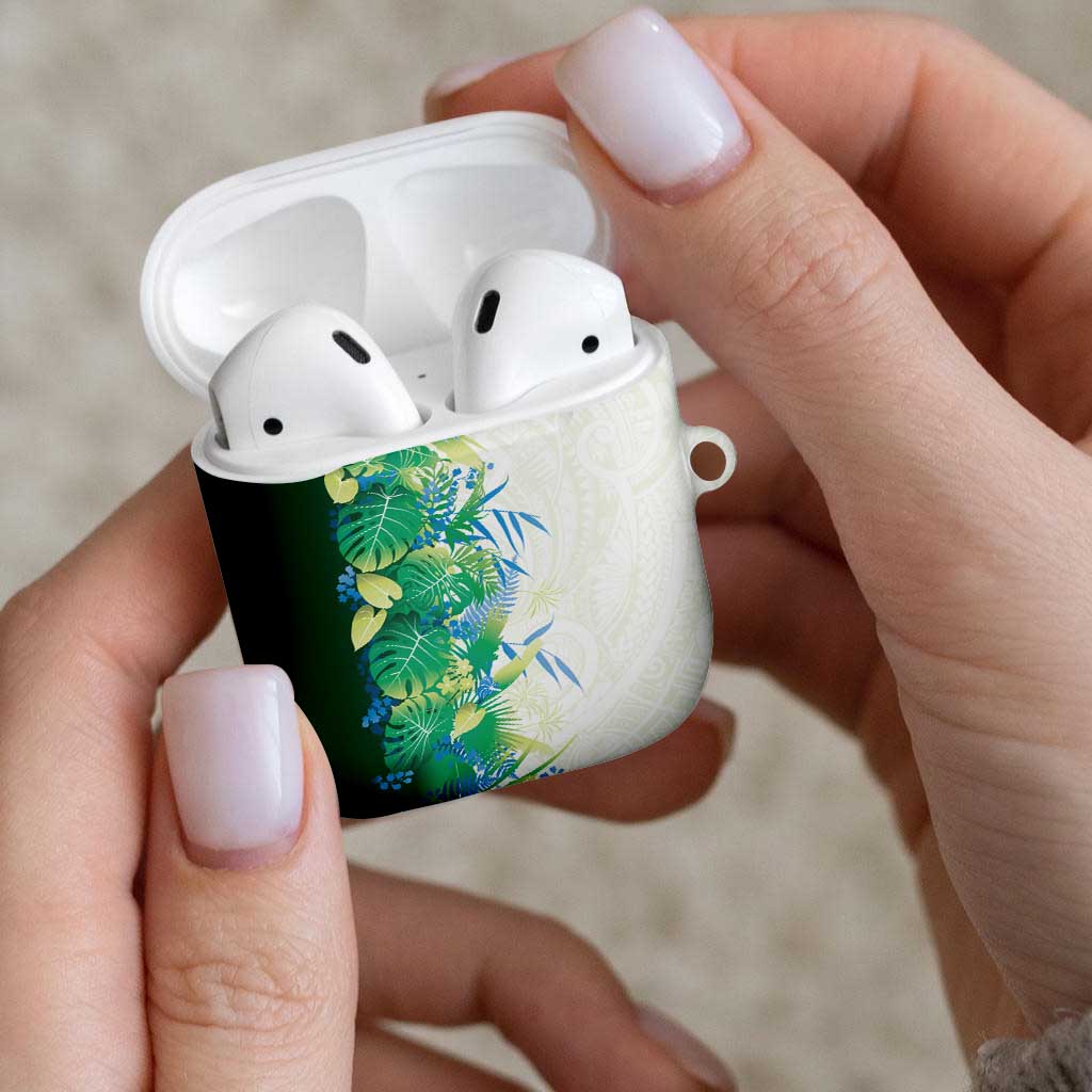 Hawaii Tropical Plant Omaomao AirPods Case Vibrant Polynesian Pattern