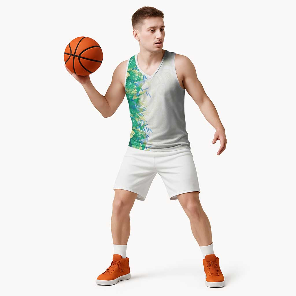 Hawaii Tropical Plant Omaomao Basketball Jersey Vibrant Polynesian Pattern