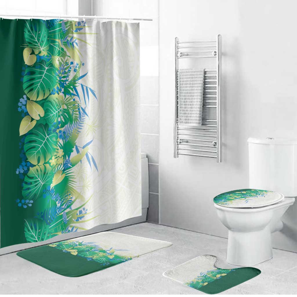 Hawaii Tropical Plant Omaomao Bathroom Set Vibrant Polynesian Pattern