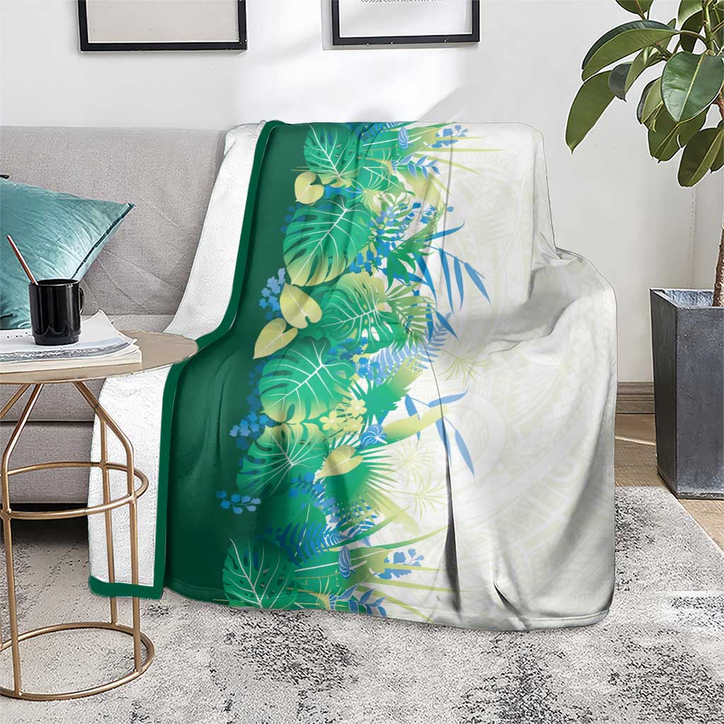Hawaii Tropical Plant Omaomao Blanket Vibrant Polynesian Pattern