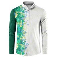 Hawaii Tropical Plant Omaomao Button Sweatshirt Vibrant Polynesian Pattern
