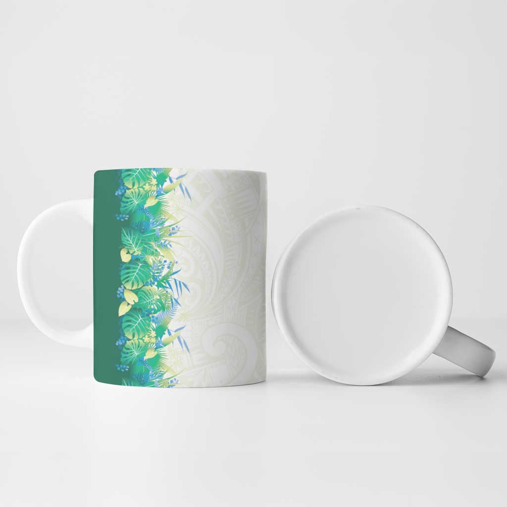 Hawaii Tropical Plant Omaomao Ceramic Mug Vibrant Polynesian Pattern