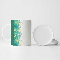 Hawaii Tropical Plant Omaomao Ceramic Mug Vibrant Polynesian Pattern