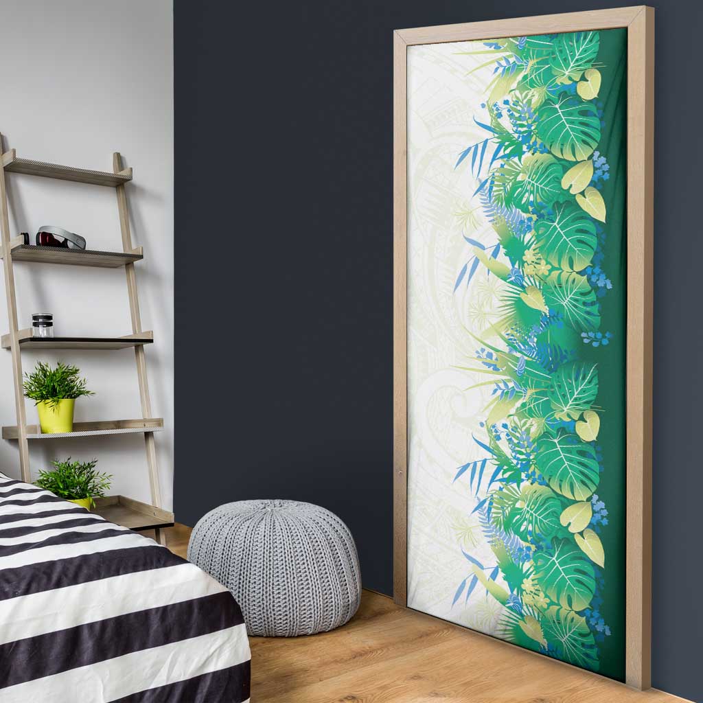 Hawaii Tropical Plant Omaomao Door Cover Vibrant Polynesian Pattern