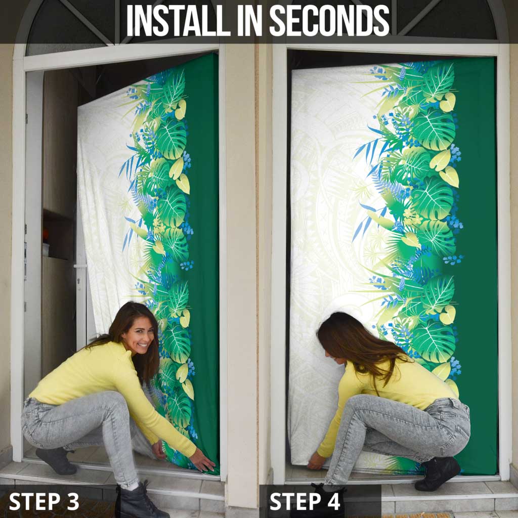 Hawaii Tropical Plant Omaomao Door Cover Vibrant Polynesian Pattern