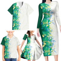 Hawaii Tropical Plant Omaomao Family Matching Long Sleeve Bodycon Dress and Hawaiian Shirt Vibrant Polynesian Pattern LT01 - Polynesian Pride