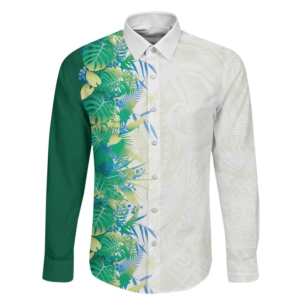 Hawaii Tropical Plant Omaomao Family Matching Off Shoulder Short Dress and Hawaiian Shirt Vibrant Polynesian Pattern