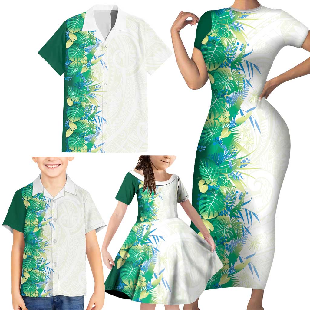 Hawaii Tropical Plant Omaomao Family Matching Short Sleeve Bodycon Dress and Hawaiian Shirt Vibrant Polynesian Pattern LT01 - Polynesian Pride