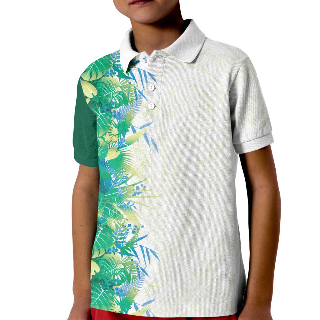 Hawaii Tropical Plant Omaomao Kid Polo Shirt Vibrant Polynesian Pattern
