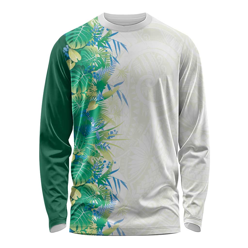 Hawaii Tropical Plant Omaomao Long Sleeve Shirt Vibrant Polynesian Pattern