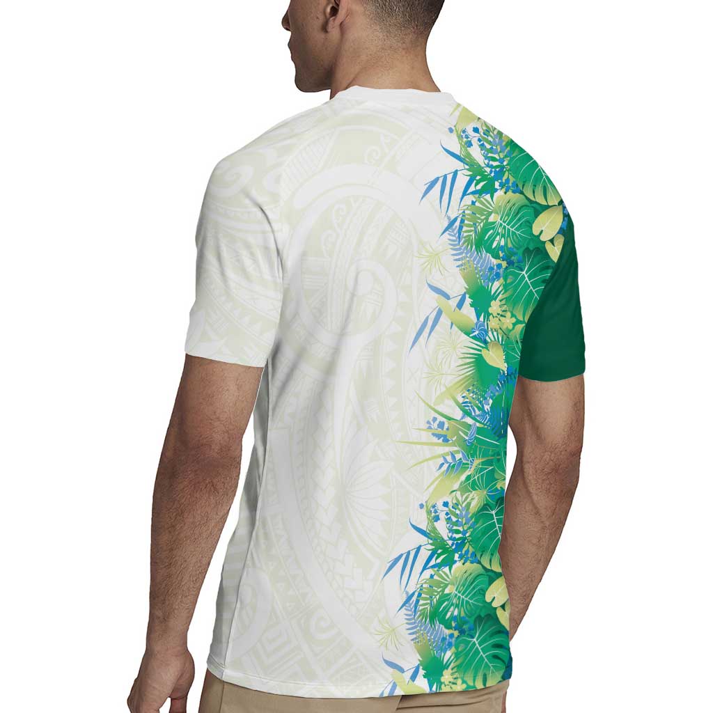 Hawaii Tropical Plant Omaomao Rugby Jersey Vibrant Polynesian Pattern