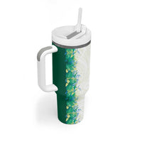 Hawaii Tropical Plant Omaomao Tumbler With Handle Vibrant Polynesian Pattern