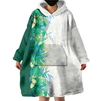 Hawaii Tropical Plant Omaomao Wearable Blanket Hoodie Vibrant Polynesian Pattern