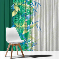 Hawaii Tropical Plant Omaomao Window Curtain Vibrant Polynesian Pattern
