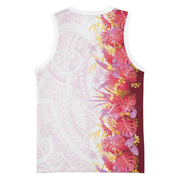 Hawaii Tropical Plant Akala Basketball Jersey Vibrant Polynesian Pattern