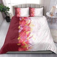Hawaii Tropical Plant Akala Bedding Set Vibrant Polynesian Pattern