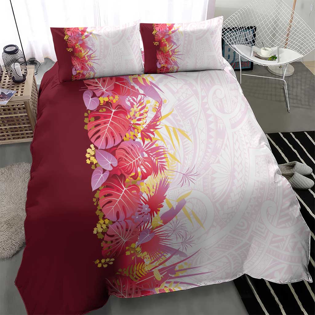 Hawaii Tropical Plant Akala Bedding Set Vibrant Polynesian Pattern