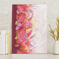 Hawaii Tropical Plant Akala Canvas Wall Art Vibrant Polynesian Pattern