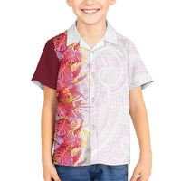 Hawaii Tropical Plant Akala Kid Hawaiian Shirt Vibrant Polynesian Pattern