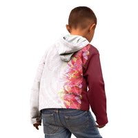 Hawaii Tropical Plant Akala Kid Hoodie Vibrant Polynesian Pattern