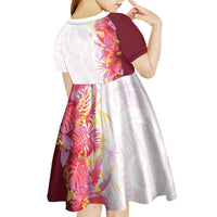 Hawaii Tropical Plant Akala Kid Short Sleeve Dress Vibrant Polynesian Pattern