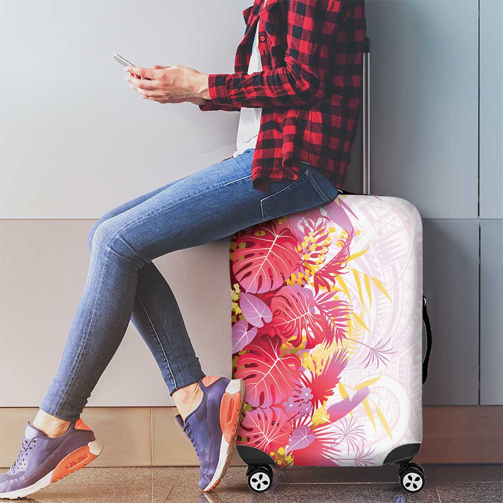 Hawaii Tropical Plant Akala Luggage Cover Vibrant Polynesian Pattern