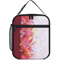 Hawaii Tropical Plant Akala Lunch Bag Vibrant Polynesian Pattern LT01 10.2 × 8.3 × 4.3 inch Pink - Polynesian Pride
