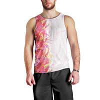 Hawaii Tropical Plant Akala Men Tank Top Vibrant Polynesian Pattern