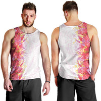 Hawaii Tropical Plant Akala Men Tank Top Vibrant Polynesian Pattern