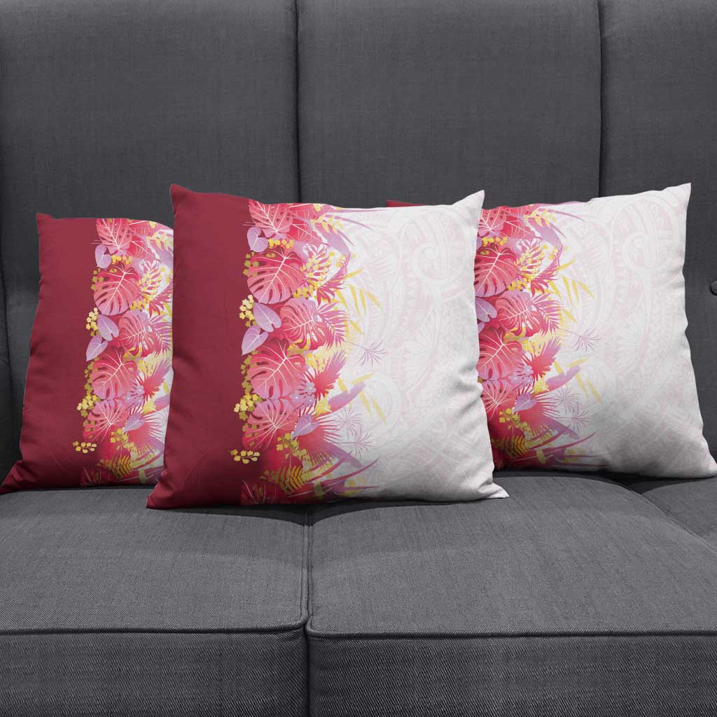 Hawaii Tropical Plant Akala Pillow Cover Vibrant Polynesian Pattern