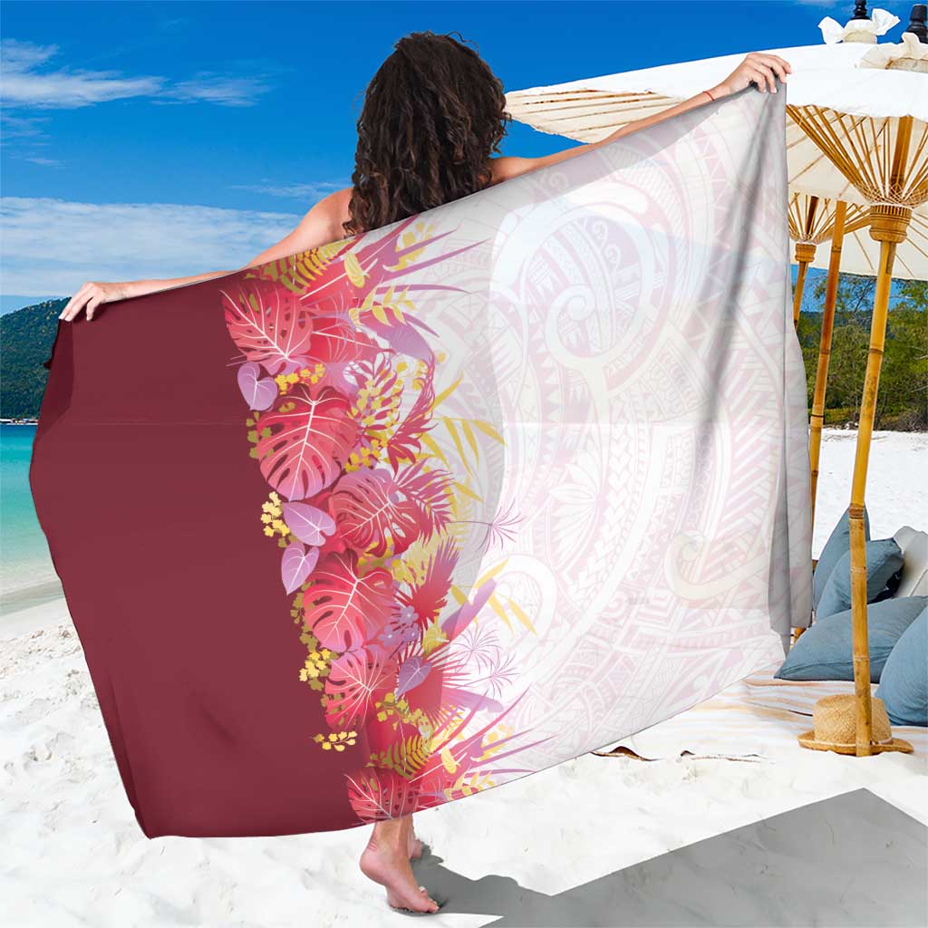 Hawaii Tropical Plant Akala Sarong Vibrant Polynesian Pattern