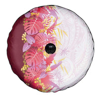 Hawaii Tropical Plant Akala Spare Tire Cover Vibrant Polynesian Pattern