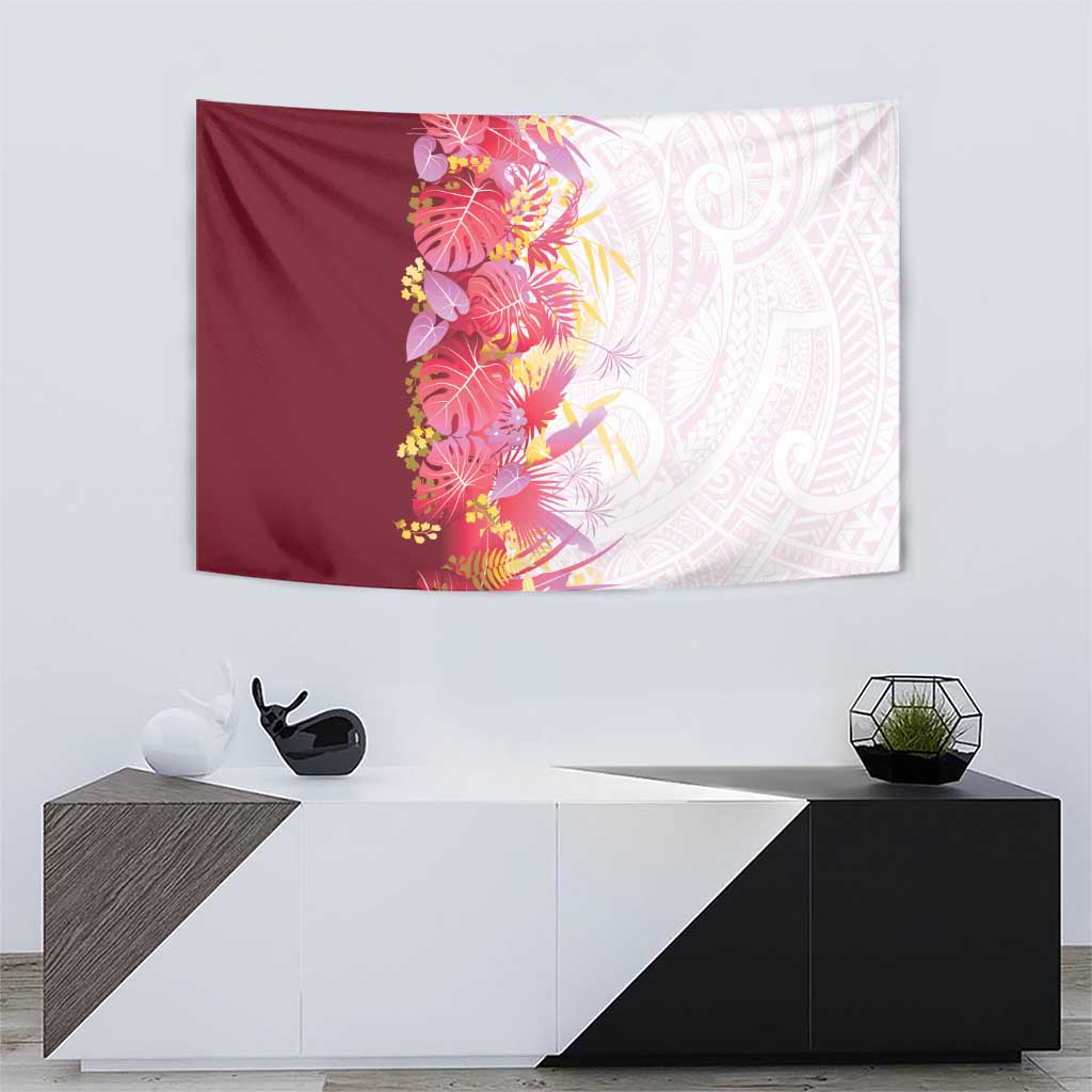 Hawaii Tropical Plant Akala Tapestry Vibrant Polynesian Pattern