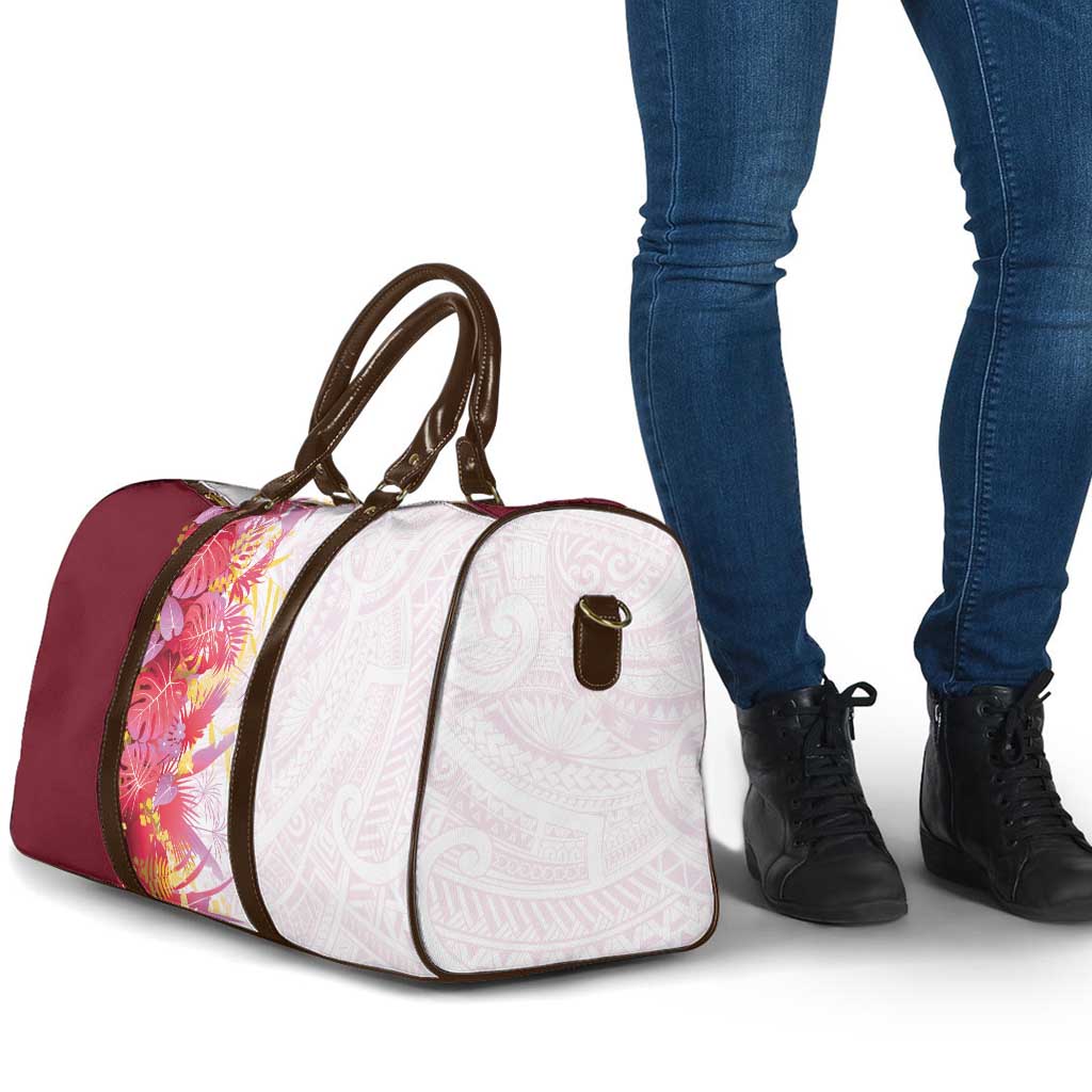 Hawaii Tropical Plant Akala Travel Bag Vibrant Polynesian Pattern