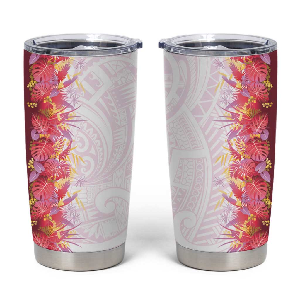 Hawaii Tropical Plant Akala Tumbler Cup Vibrant Polynesian Pattern