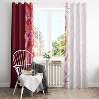 Hawaii Tropical Plant Akala Window Curtain Vibrant Polynesian Pattern
