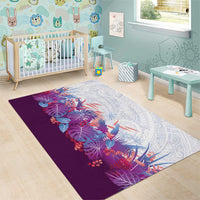Hawaii Tropical Plant Poni Area Rug Vibrant Polynesian Pattern