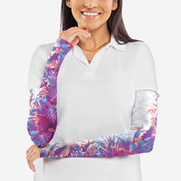 Hawaii Tropical Plant Poni Arm Sleeves Vibrant Polynesian Pattern