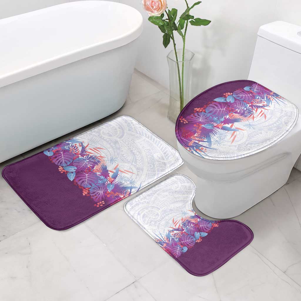 Hawaii Tropical Plant Poni Bathroom Set Vibrant Polynesian Pattern