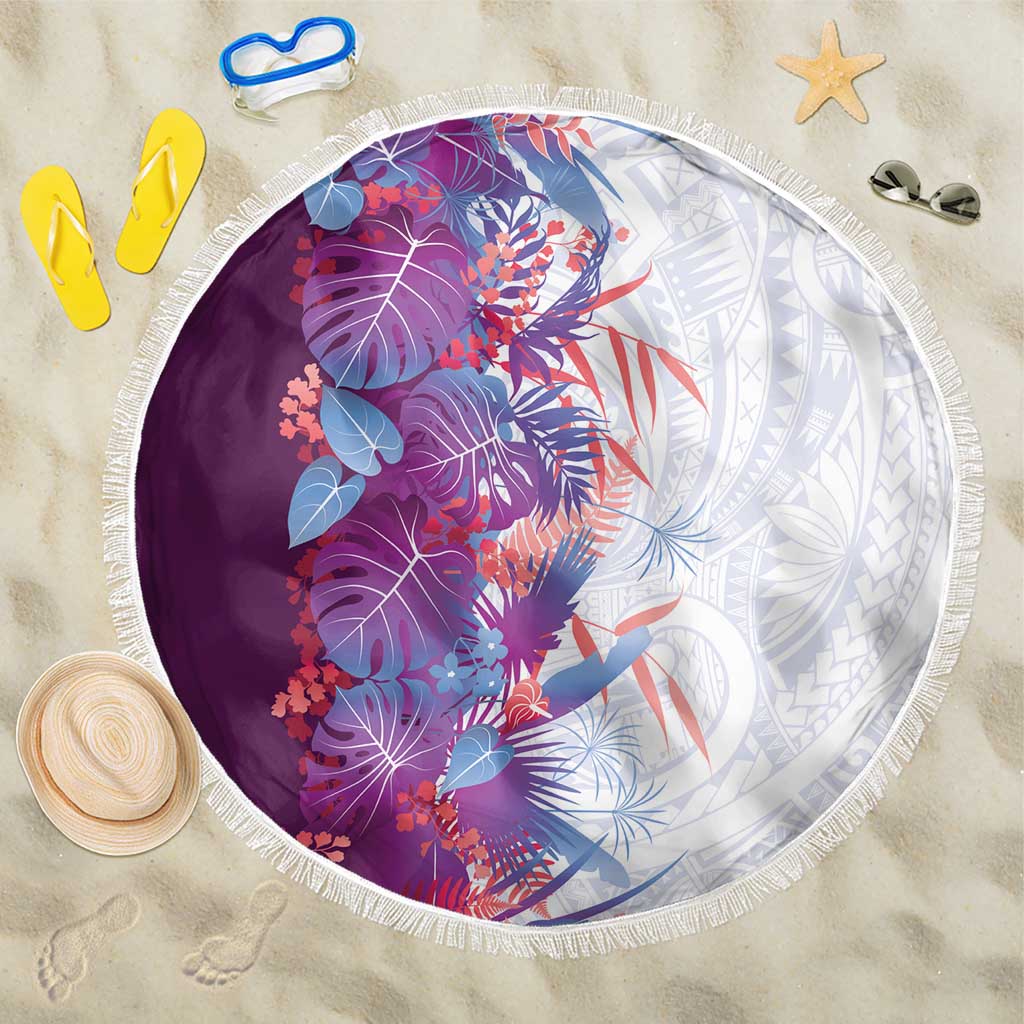 Hawaii Tropical Plant Poni Beach Blanket Vibrant Polynesian Pattern