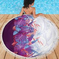 Hawaii Tropical Plant Poni Beach Blanket Vibrant Polynesian Pattern