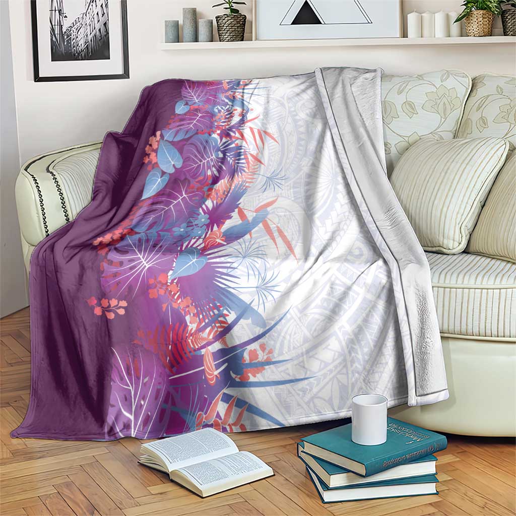 Hawaii Tropical Plant Poni Blanket Vibrant Polynesian Pattern